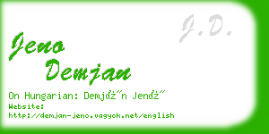 jeno demjan business card